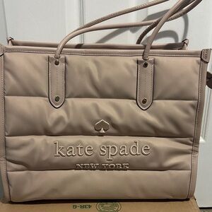 kate spade Blush Quilted Tote with Logo